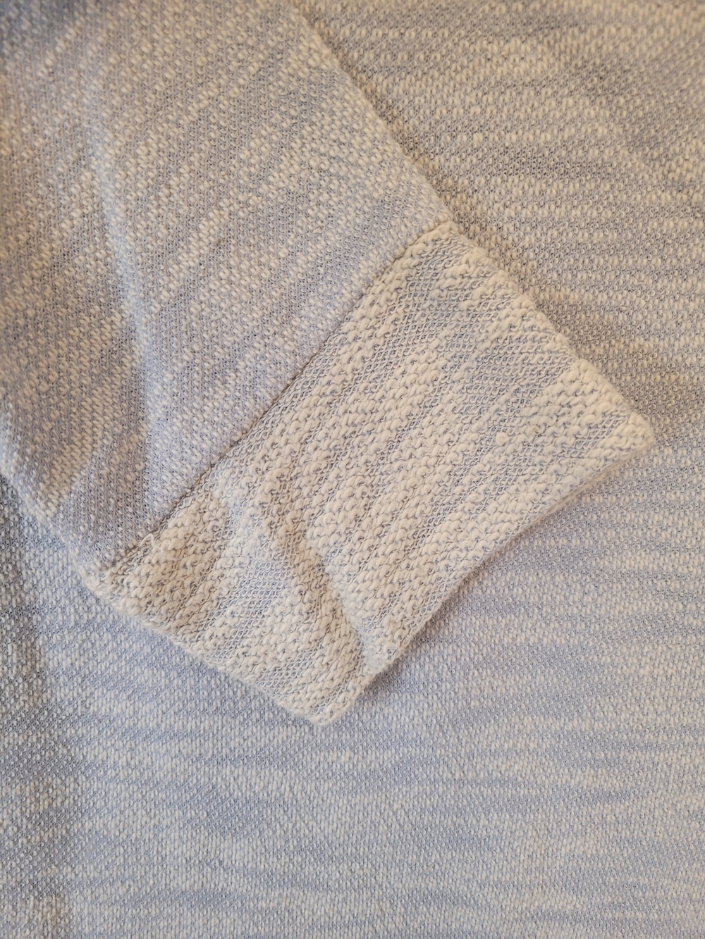 Columbia Women’s Medium Blue White Marled Knit 3/4 Sleeve Pullover Sweater - Picture 4 of 8